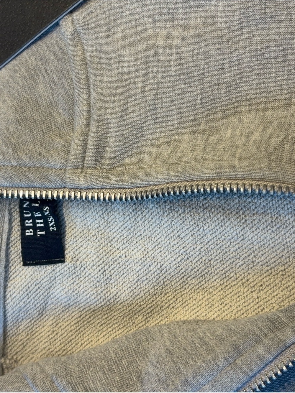 Jilly box Brunette The Label Half-Zip Oversized Sweatshirt Dress - Light Gray - Picture 4 of 4